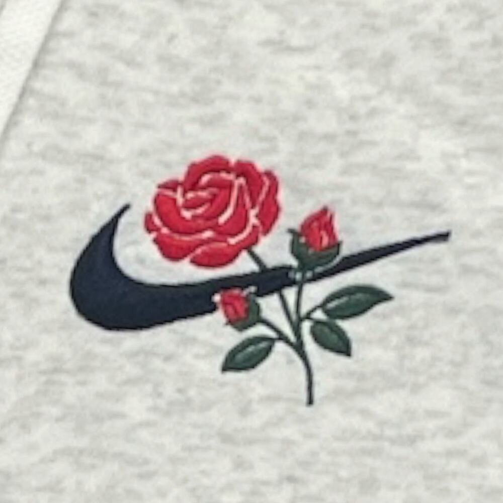Nike Men’s 3XL Gray Hoodie Sweatshirt Graphic Rose Detail - Picture 6 of 15